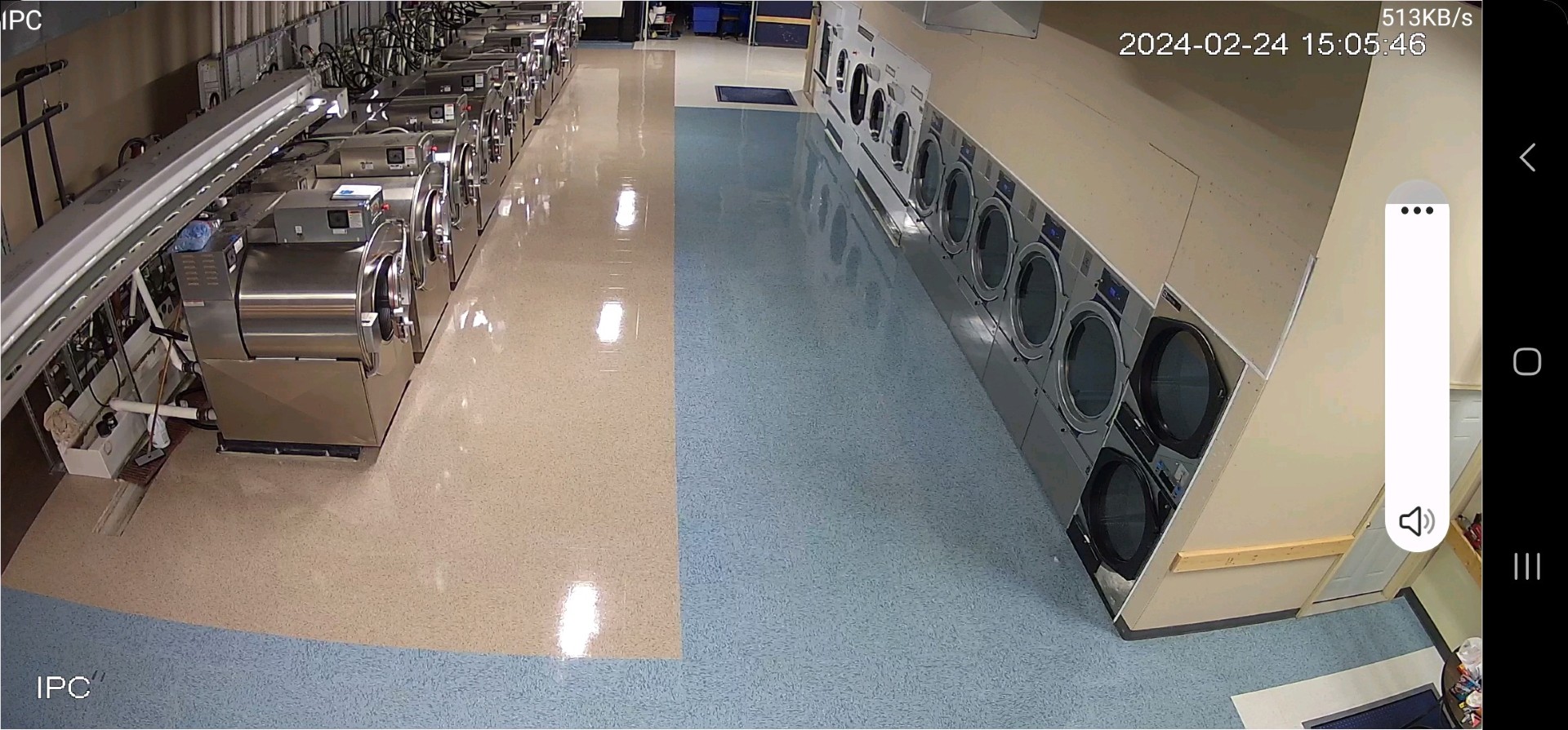 Commercial laundry equipment at Hollister Laundry