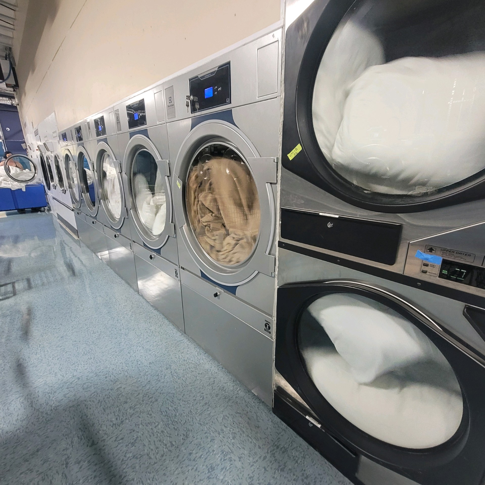 Commercial laundry processing at Hollister Laundry