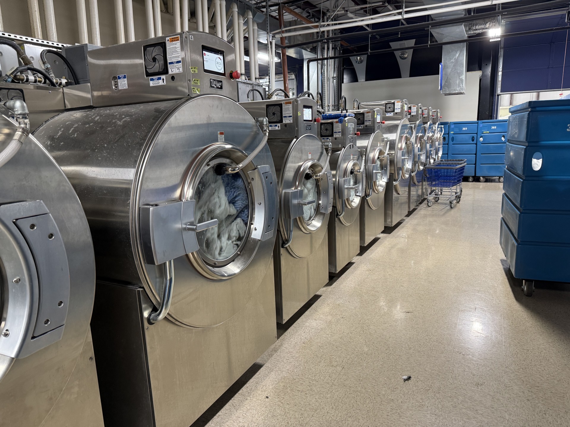 Commercial laundry processing at Hollister Laundry